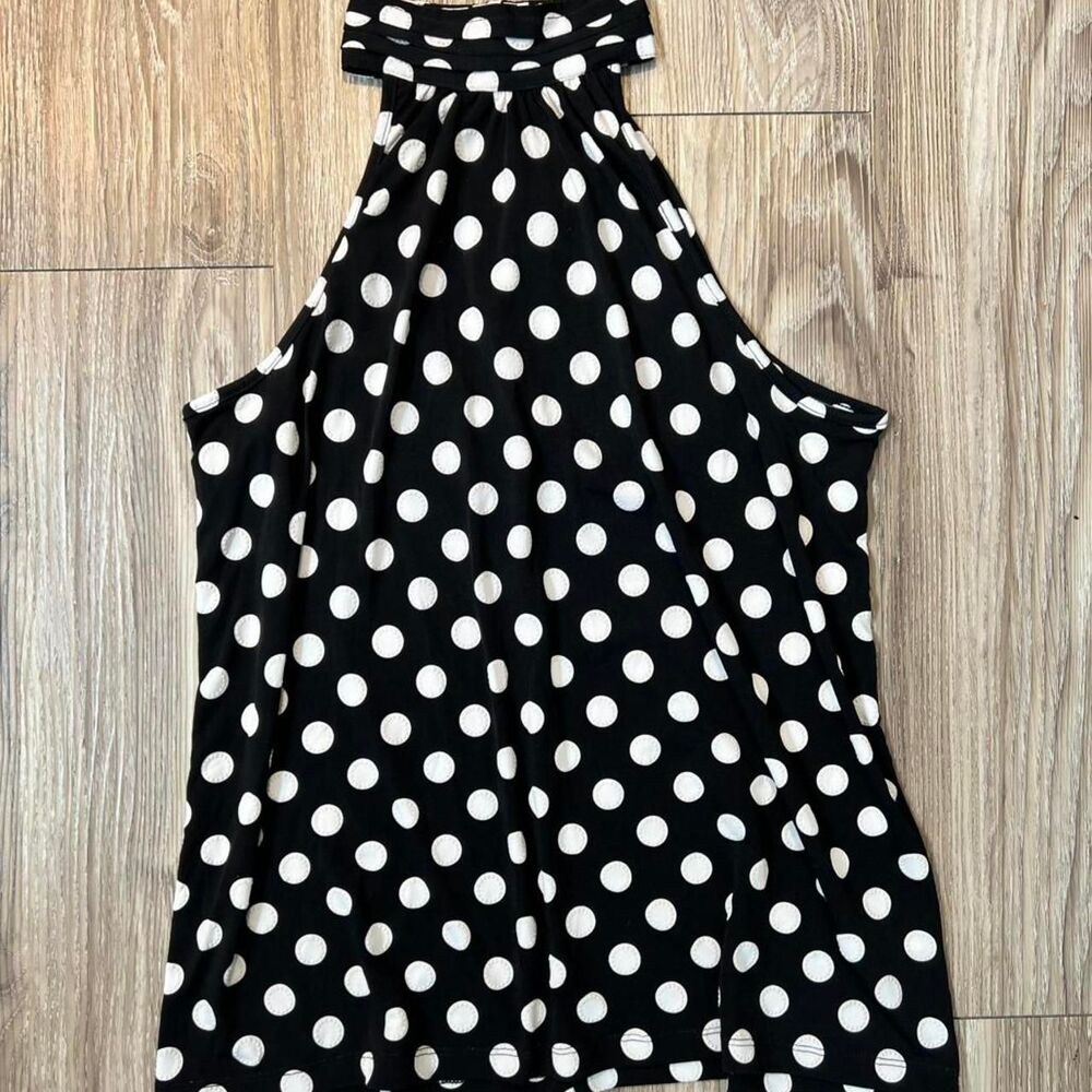 Love x Design Black & White Polka Dot Halter Top Size Medium EUC